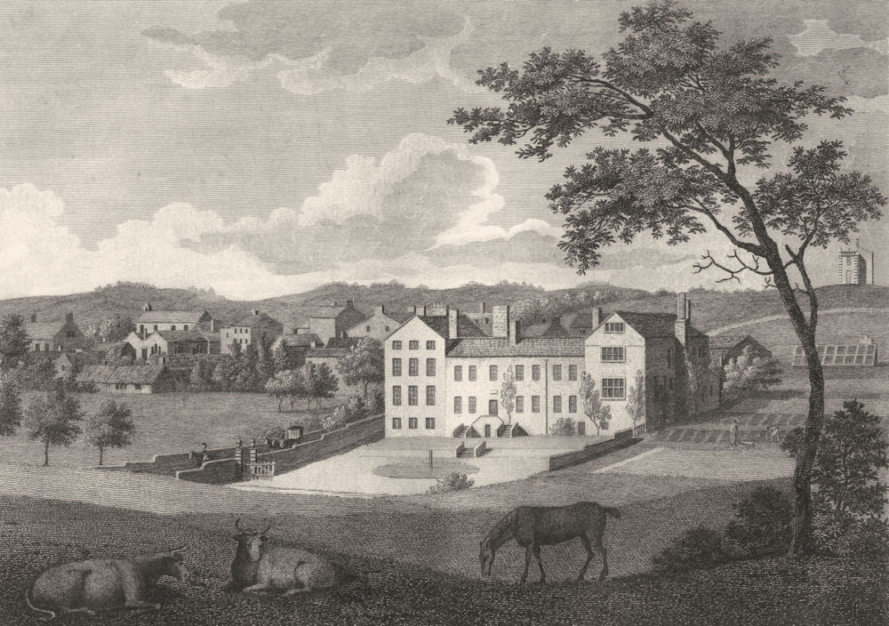 LANCASHIRE. Oldham Royton Hall. Aikin / Stockdale 1794 antique print